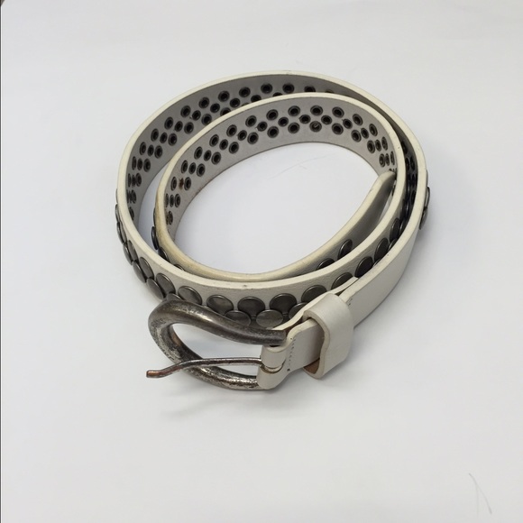 Trussardi Jeans belt. White with silver metals. - Picture 3 of 3