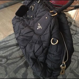Authentic Prada black tessuto hand bag