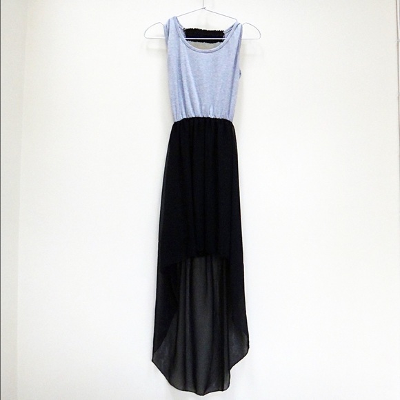 Cotton and Lace sleeveless high low prom dress