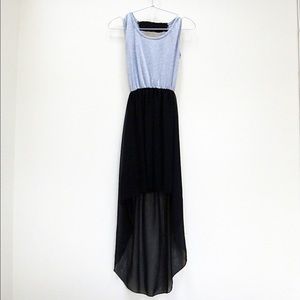 Cotton and Lace sleeveless high low prom dress