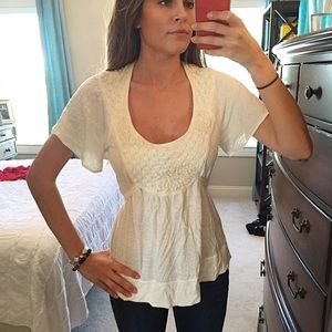 Anthropologie Cream Top