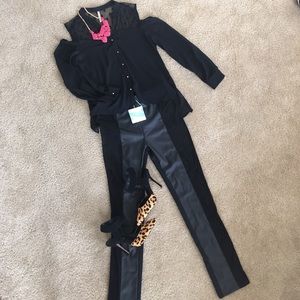 Black cutout shoulder blouse