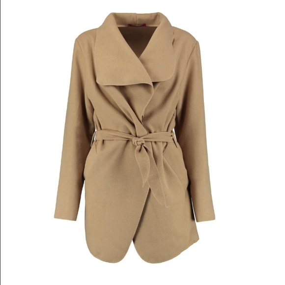 GRAY coat  waterfall style