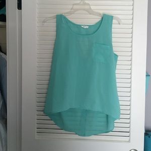 Turquoise High low tank top