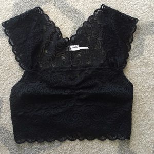 Free People black Lace Bralette