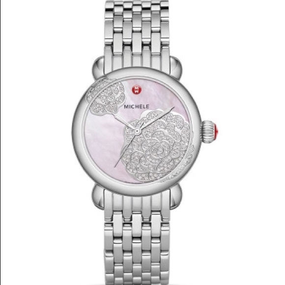 Sold Michele Lim Ed Csx Jardin Pink Diamond Dial Watch - Picture 1 of 5