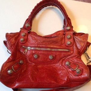 Balenciaga cherry red classic city