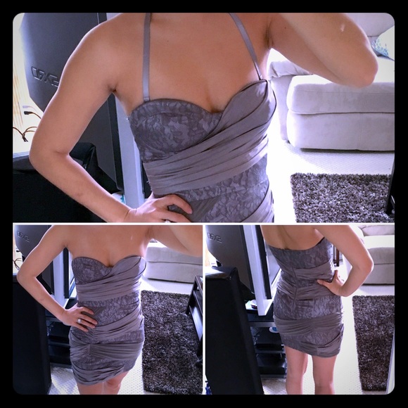 Bebe Lace Draped Dress