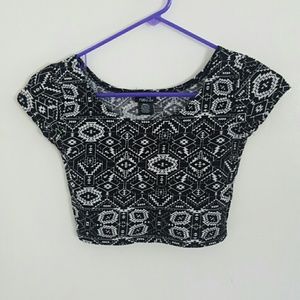 Black & white crop top