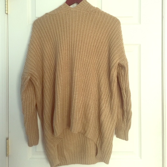 Tan Oversized Knit Sweater (with hood)