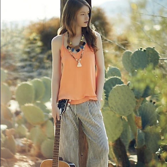 Anthropologie Fluttered Silk Cami - Mango/S/NEW