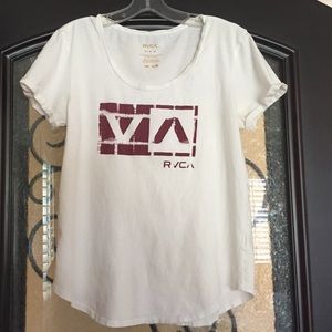 RVCA maroon graphic tee