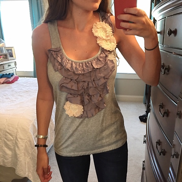 Anthropologie Floral Detail Top
