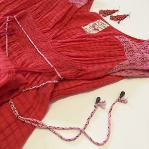 FREE PEOPLE coral dress