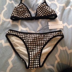 Black and white checkered bathing suit