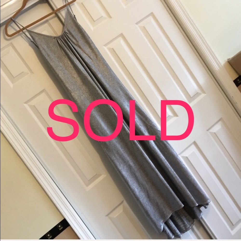 Summer long dress silver color