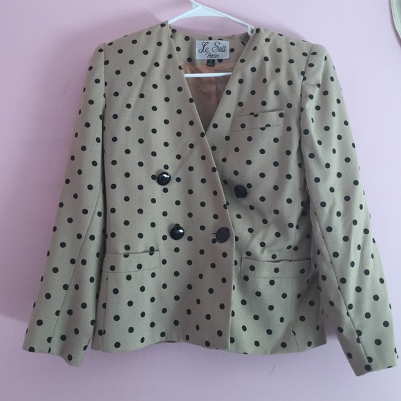Women polka dot vintage blazer
