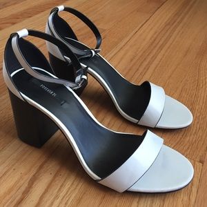 Black and White Forever 21 Sandals w/ Heel