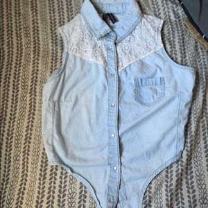 Light Blue Crochet Crop Top