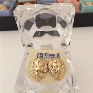 14k gold plated lion earrings