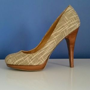 STORE CLOSING! Nine West Fabric Platform Pumps