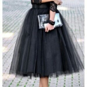 Black Layered Tulle Skirt