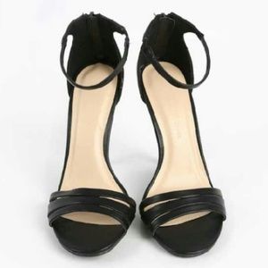 Black Ankle Strap Stiletto Heels