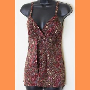 INC Size Small Sequin Paisley Blouse