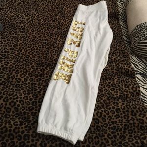 Cream PINK sweat pants.