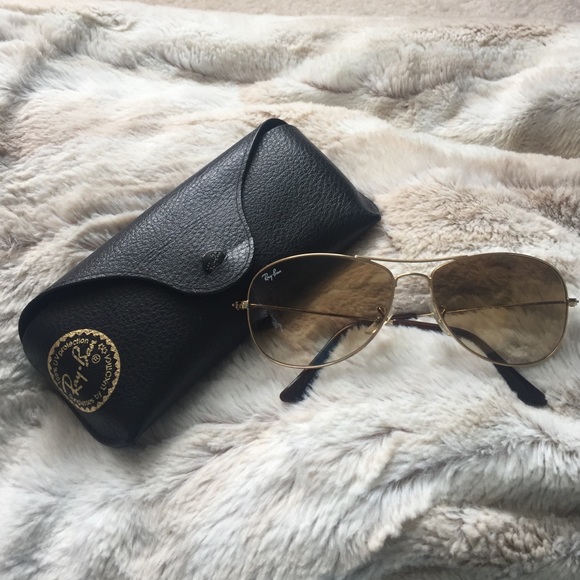 Rayban "Cockpit" Aviators in light brown gradient