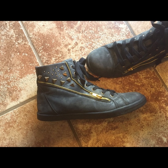 Black studded high tops