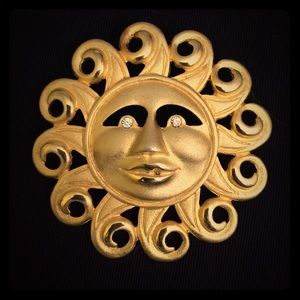 Vintage Sun Brooch Pin