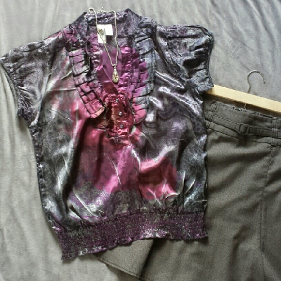 Beautiful, Satiny Ruffle Blouse