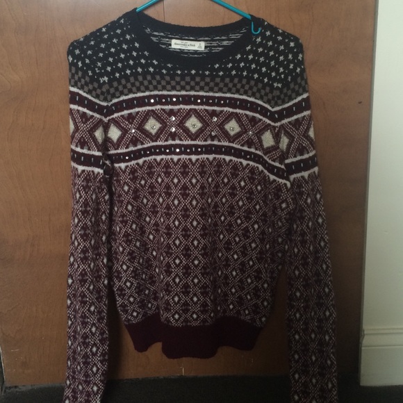 Maroon patterned sweater - Picture 4 of 4