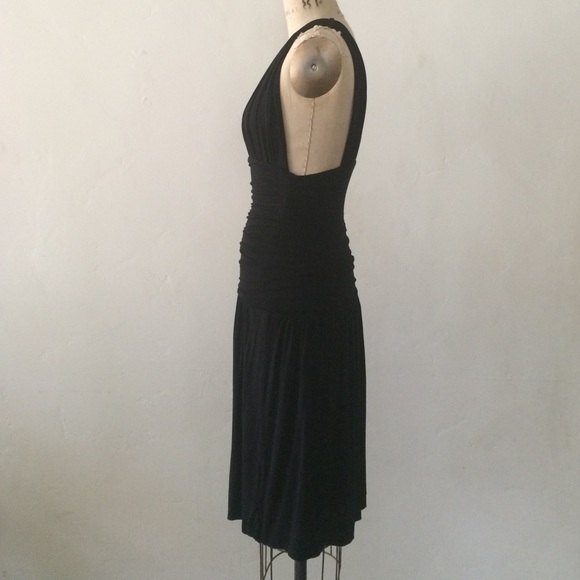 Black Sleeveless Deep V Dress Sz S - Picture 3 of 4