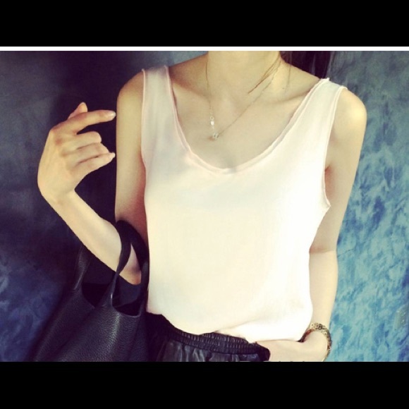 SOLD. 100%Silk Double Layer Tank Top