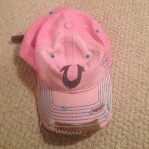 True religion pink ball cap