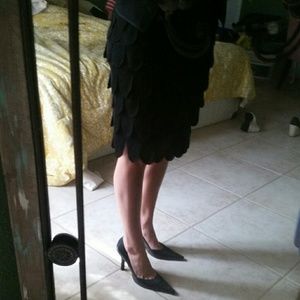 Black Scalloped flirty Skirt!