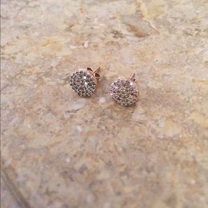 new real rose gold disc earrings with diamonds