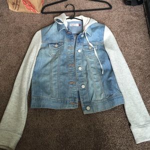 Jean jacket. Faux jacket underneath look.