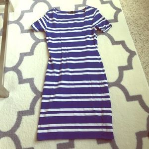 Blue & white striped dress