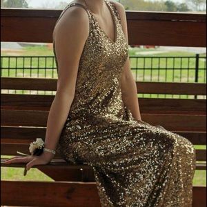 Gold sequin Ralph Lauren gown