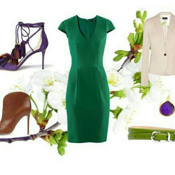 H&M Green Sheath Dress
