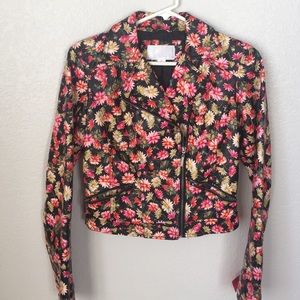 Brand new floral leather jacket ✨