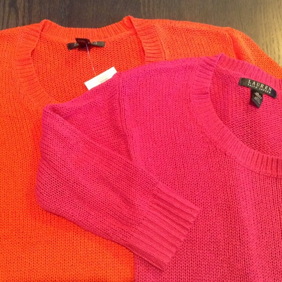 Orange & Pink sweaters RL size XS Get Both