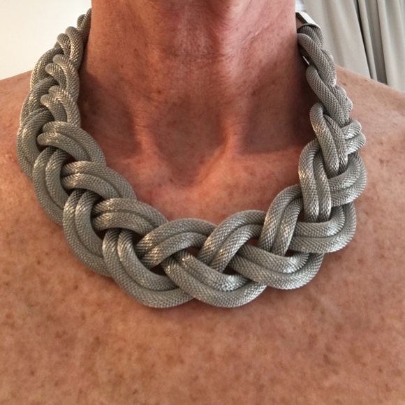 STEEL MESH BRAIDED NECKLACE AND BRACELET SET - Picture 4 of 4