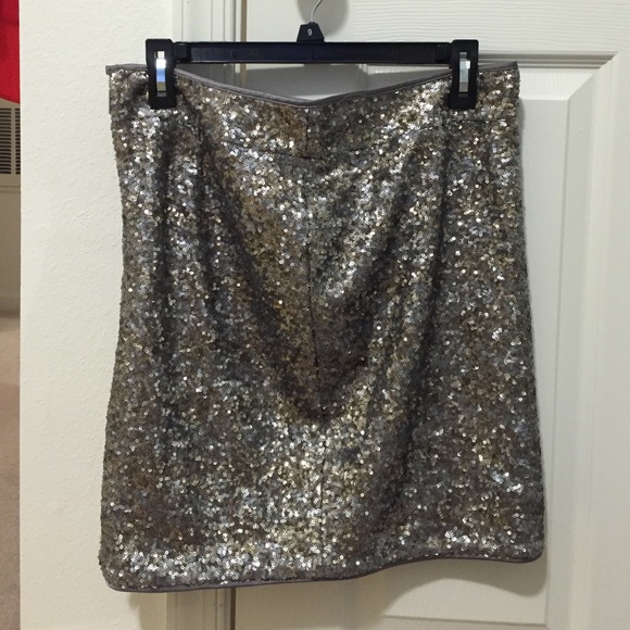 Cache! Silver sequin skirt! Size 8 worn once!