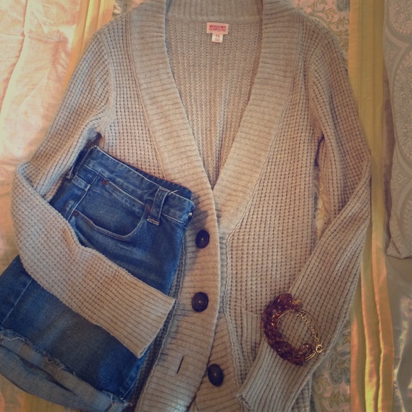 Mossimo Supply Co. Sweaters - Oatmeal waffle knit cardigan