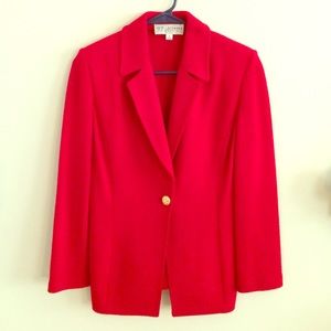 St. John's Collection Red Knit Blazer