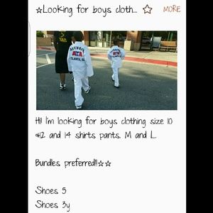 Looking for boys clothing!!!